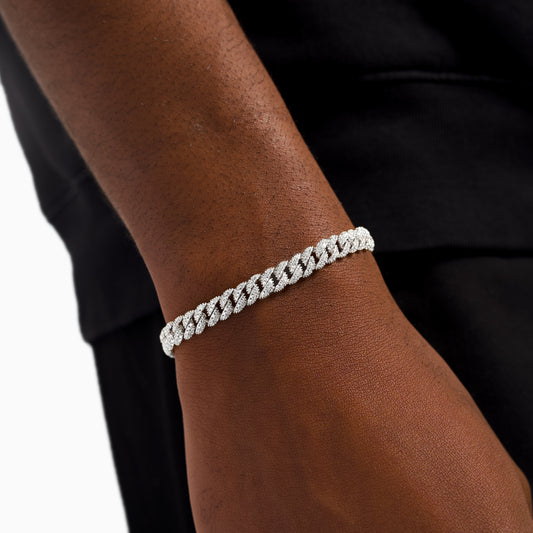 Iced cuban link 6,8 mm bracelet