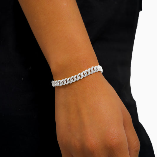 Iced cuban link 6,8 mm bracelet