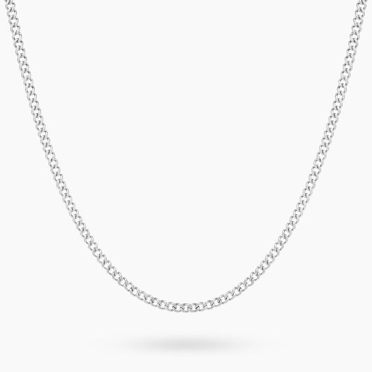Micro Cuban link chain 2mm Argent
